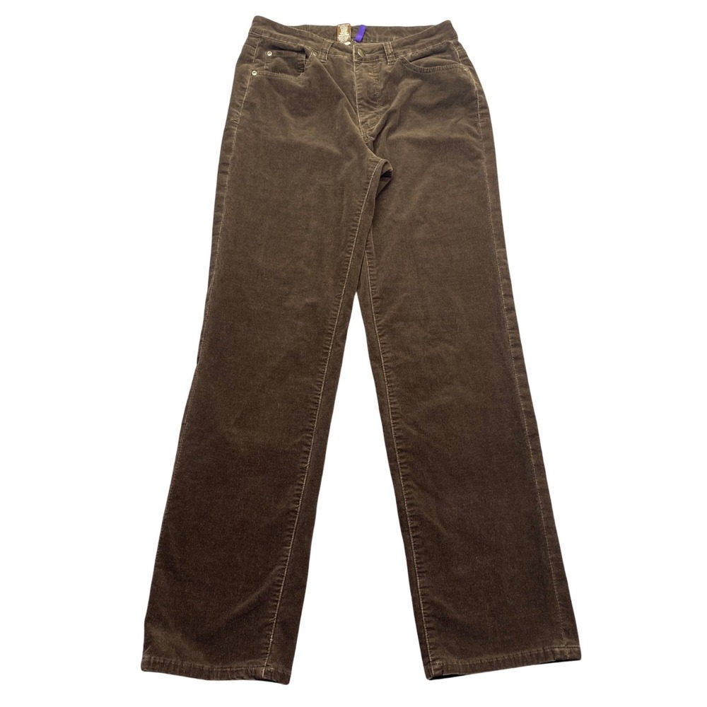 Jag Jeans Womens Brown Corduroy Straight Leg Pants Size 10 JW9325 Stretch